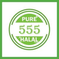 Projeto com halal folha Projeto 555 vetor