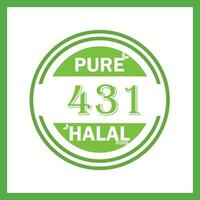 Projeto com halal folha Projeto 431 vetor