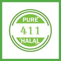 Projeto com halal folha Projeto 411 vetor