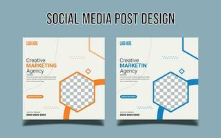 postagem de mídia social da agência de marketing, banner da web de marketing digital, modelo de folheto quadrado corporativo vetor