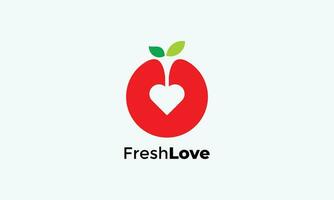 amor do maçã logotipo estilo para fruta o negócio vetor