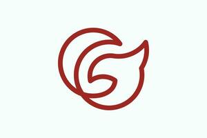 carta g Águia monograma logotipo Projeto vetor