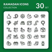 Ramadã ícones pacote coleção com linha estilo vetor gráfico