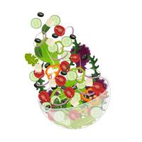 saudável Comida jogado salada ilustração logotipo vetor
