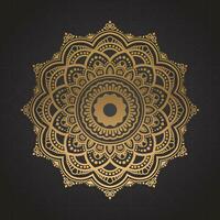 design de vetor de fundo mandala ornamental dourado de luxo. mandala decorativa para tatuagem, mehndi, padrão islâmico, ornamento, arte, henna, padrão indiano, impressão, cartaz, capa, folheto, panfleto, banner