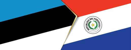 Estônia e Paraguai bandeiras, dois vetor bandeiras.