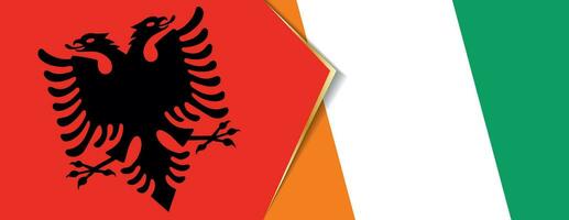 Albânia e marfim costa bandeiras, dois vetor bandeiras.