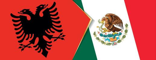 Albânia e México bandeiras, dois vetor bandeiras.