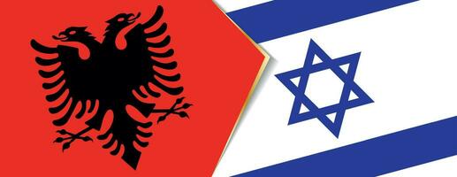 Albânia e Israel bandeiras, dois vetor bandeiras.
