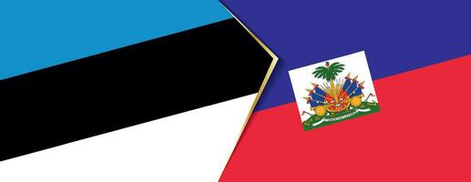 Estônia e Haiti bandeiras, dois vetor bandeiras.