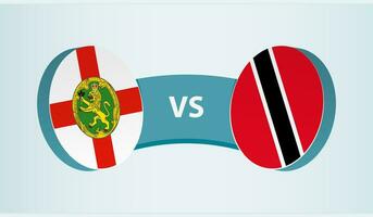 Alderney versus trinidad e Tobago, equipe Esportes concorrência conceito. vetor