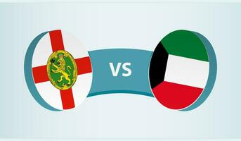 Alderney versus Kuwait, equipe Esportes concorrência conceito. vetor
