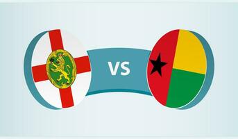 Alderney versus guiné-bissau, equipe Esportes concorrência conceito. vetor