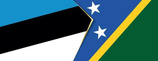 Estônia e Salomão ilhas bandeiras, dois vetor bandeiras.