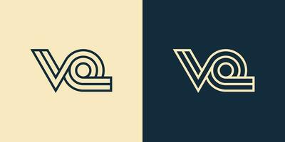 inicial carta vq ou qv monograma logotipo vetor