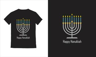 feliz hanukkah com velas comemoro a luz judaico feriados ilustração vetor