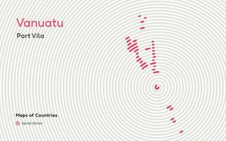criativo mapa do vanuatu. político mapa. porta Vila. capital. mundo países vetor mapas Series. espiral impressão digital Series