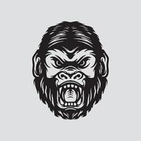 desenho de rosto de gorila vetor