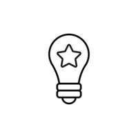 Estrela dentro luminária minimalista linha ícone. vetor ilustração para rede sites, aplicativos, projeto, faixas e de outros finalidades
