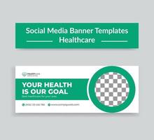 capa de cronograma de mídia social de saúde médica e modelo de banner da web vetor