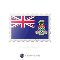 postagem carimbo com a imagem do caimão ilhas bandeira. vetor
