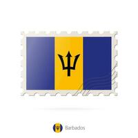 postagem carimbo com a imagem do barbados bandeira. vetor