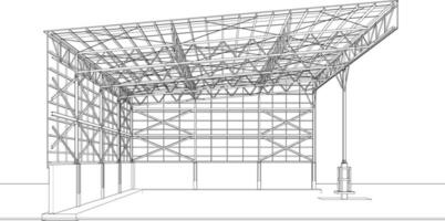 3d ilustração do industrial construção vetor