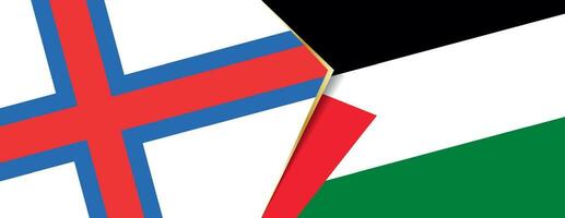 faroé ilhas e Palestina bandeiras, dois vetor bandeiras.