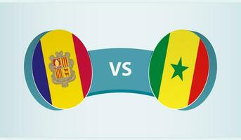 andorra versus Senegal, equipe Esportes concorrência conceito. vetor