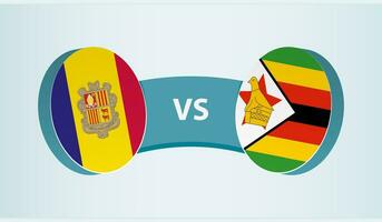 andorra versus Zimbábue, equipe Esportes concorrência conceito. vetor