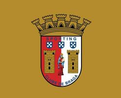 esportivo braga clube logotipo símbolo Portugal liga futebol abstrato Projeto vetor ilustração com amarelo fundo