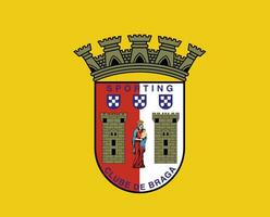 esportivo braga clube símbolo logotipo Portugal liga futebol abstrato Projeto vetor ilustração com amarelo fundo