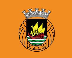rio ave fc clube logotipo símbolo Portugal liga futebol abstrato Projeto vetor ilustração com laranja fundo
