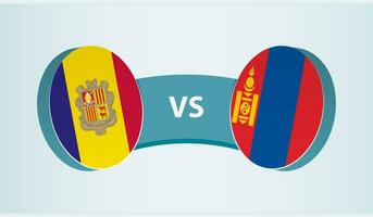 andorra versus Mongólia, equipe Esportes concorrência conceito. vetor