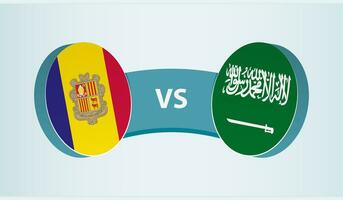 andorra versus saudita Arábia, equipe Esportes concorrência conceito. vetor