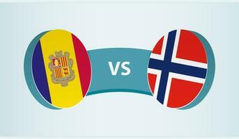 andorra versus Noruega, equipe Esportes concorrência conceito. vetor