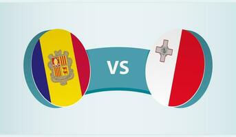 andorra versus Malta, equipe Esportes concorrência conceito. vetor