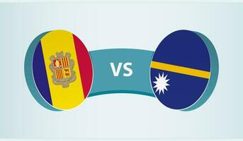 andorra versus nauru, equipe Esportes concorrência conceito. vetor