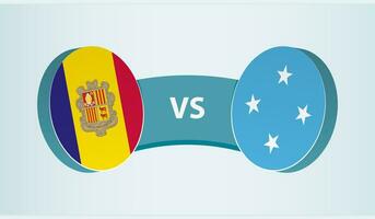 andorra versus micronésia, equipe Esportes concorrência conceito. vetor