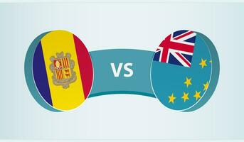 andorra versus tuvalu, equipe Esportes concorrência conceito. vetor