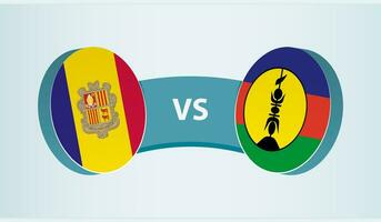 andorra versus Novo Caledônia, equipe Esportes concorrência conceito. vetor