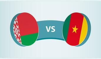 bielorrússia versus Camarões, equipe Esportes concorrência conceito. vetor