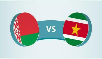 bielorrússia versus suriname, equipe Esportes concorrência conceito. vetor