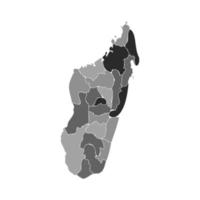 mapa cinza dividido de madagascar vetor