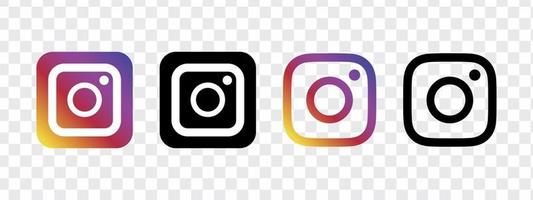 conjunto de ícones do aplicativo móvel instagram vetor