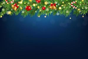 fundo azul da festa do feriado do Natal. feliz Ano Novo vetor