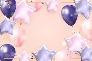 feliz aniversário parabéns banner design com confete vetor