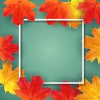 modelo de fundo natural de outono com folhas caindo vetor