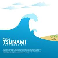 mundo tsunami dia é levantar consciência cada ano em novembro 5 vetor