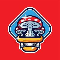 estilo moderno do personagem do logotipo do cogumelo do mascote vetor